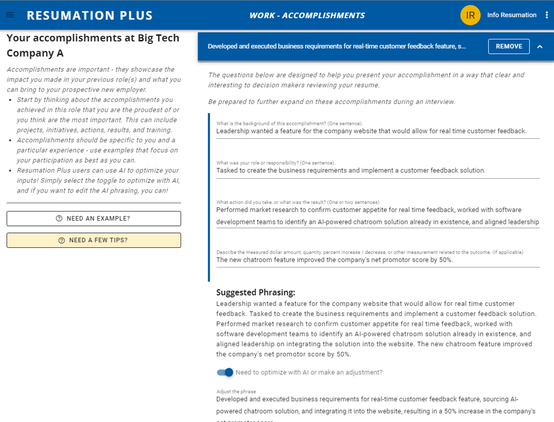 resume preparation ai