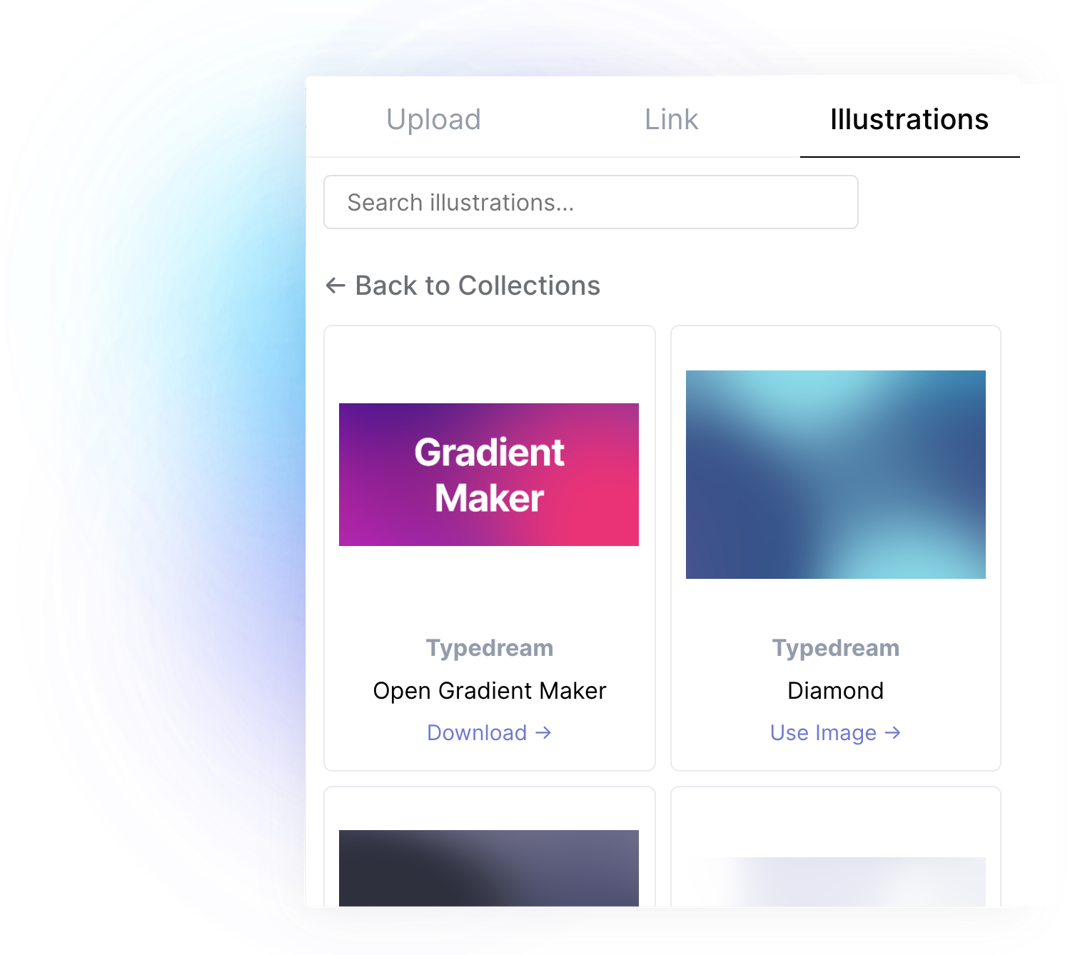 Typedream gradient selection