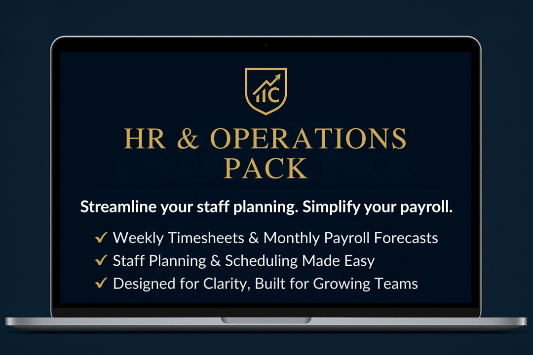 HR & Operations Pack – Track staffing costs, payroll, and team planning.