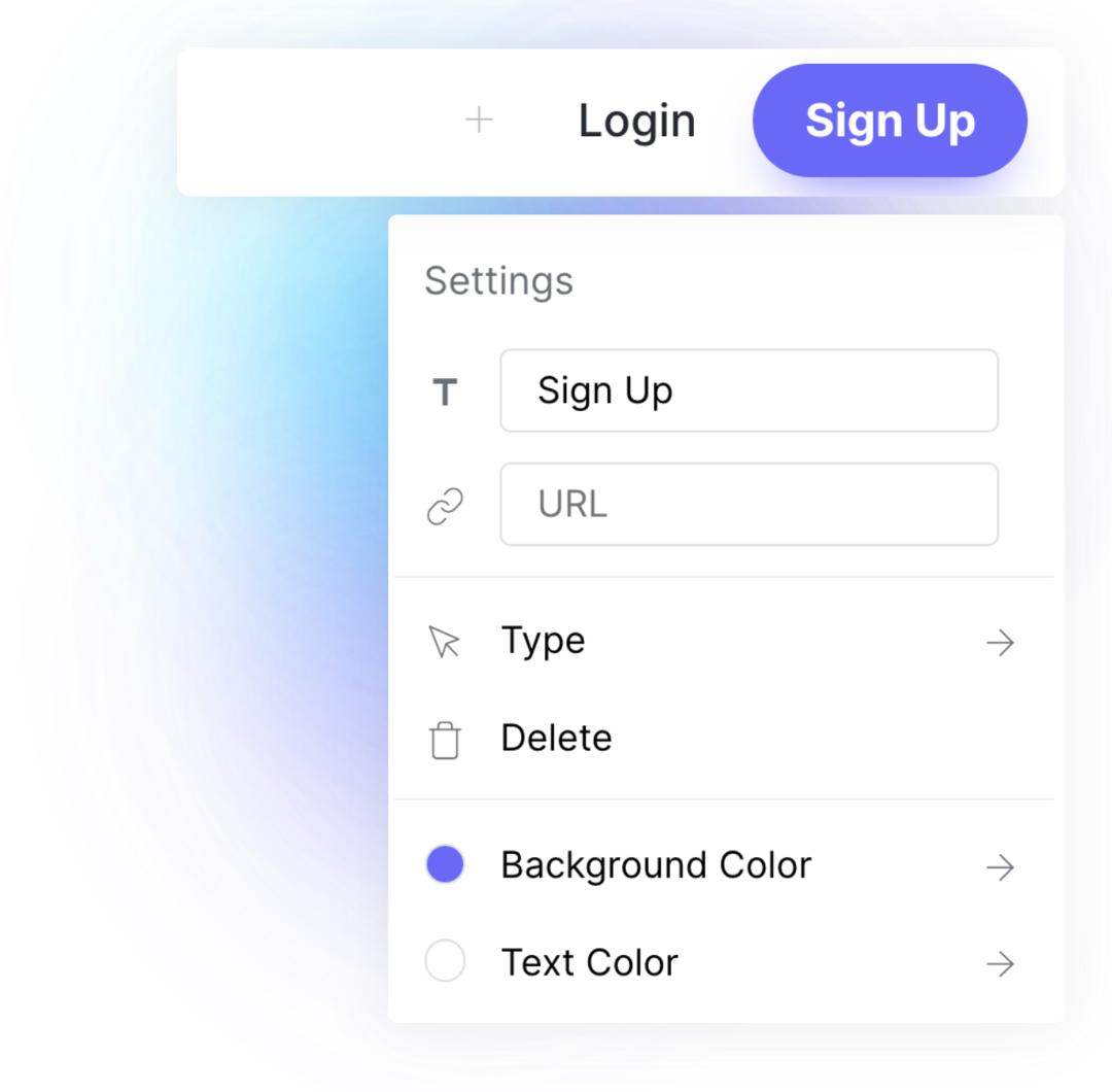 Typedream button customization settings