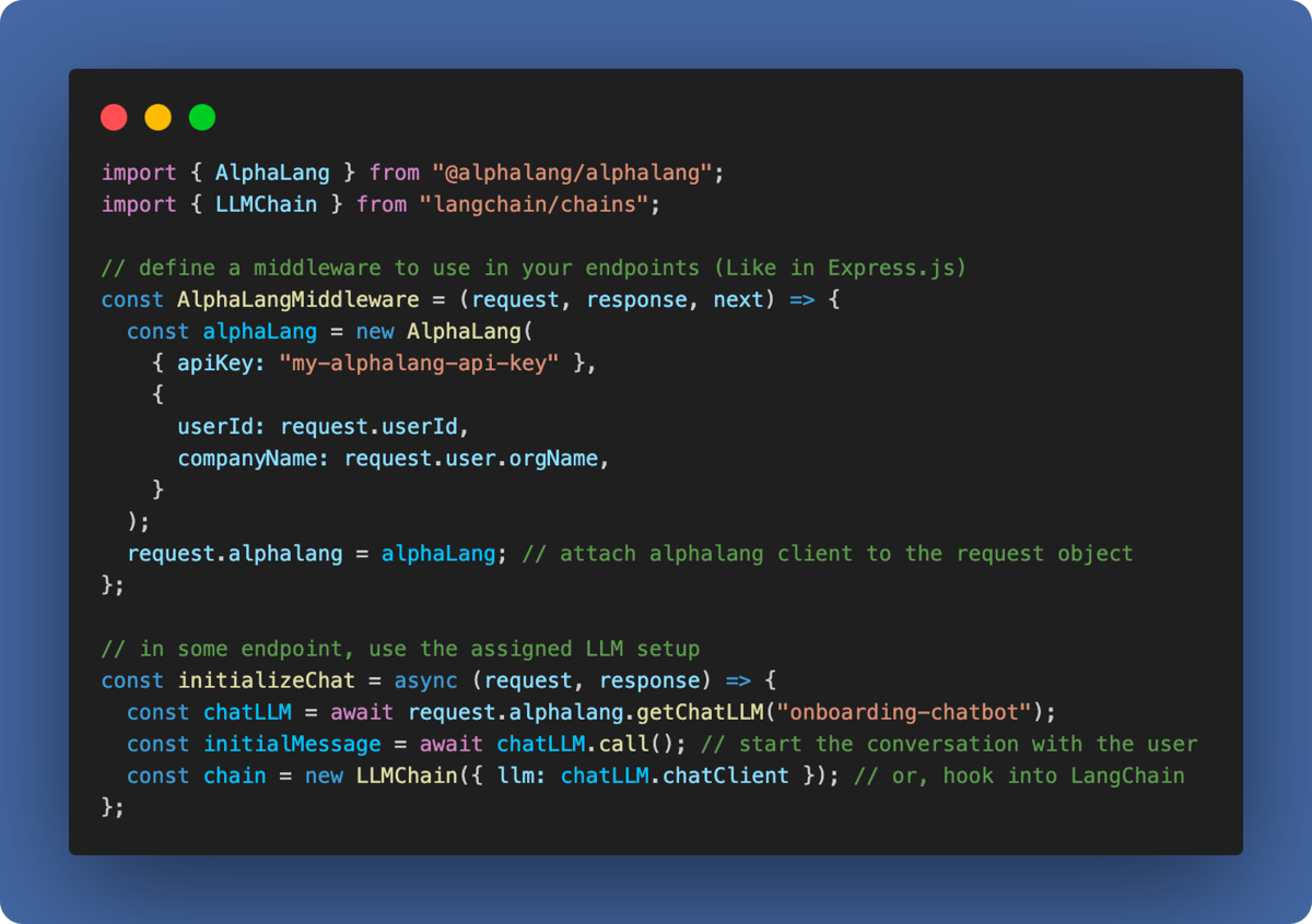 alphalang typescript sdk example
