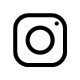 The outline of the Instagram logo in black over white.