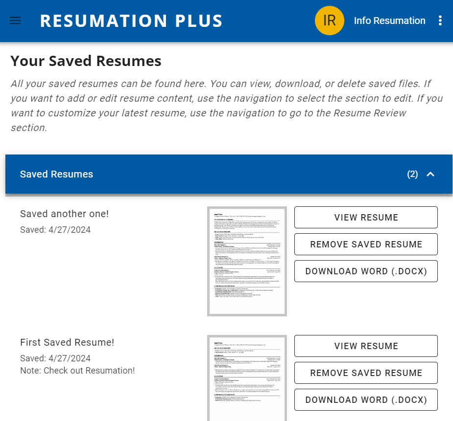 AI Resume Builder and AI optimization in action. Create powerful and concise achievements and accomplishments.