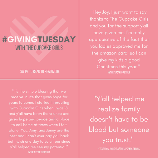 the cupcake girls giving tuesday caption 2023