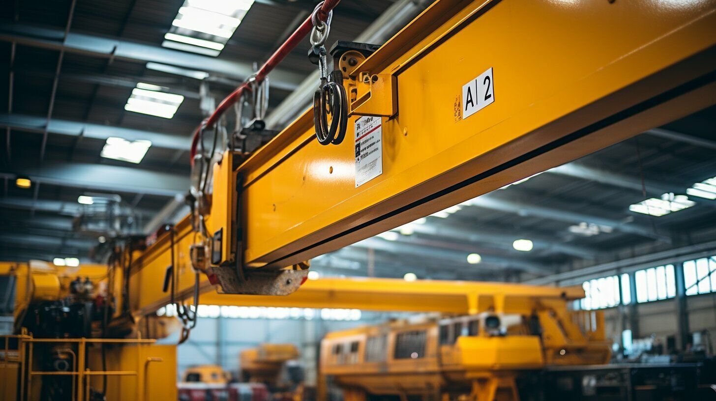 single girder crane in a manufacturing facility