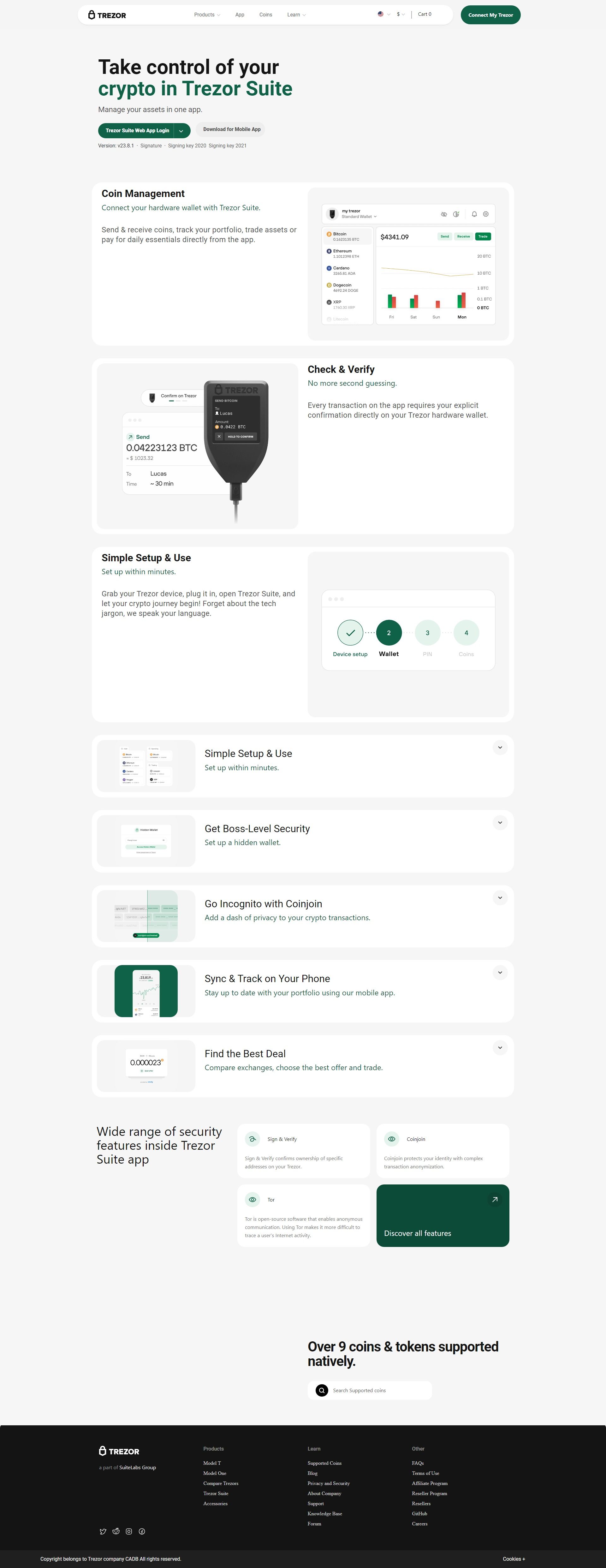 Trezor suite