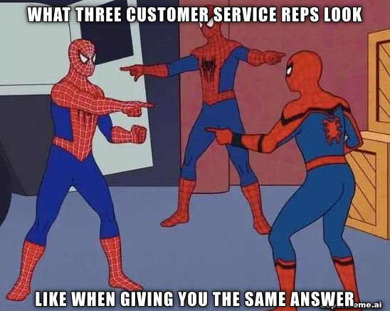 customer service rep meme