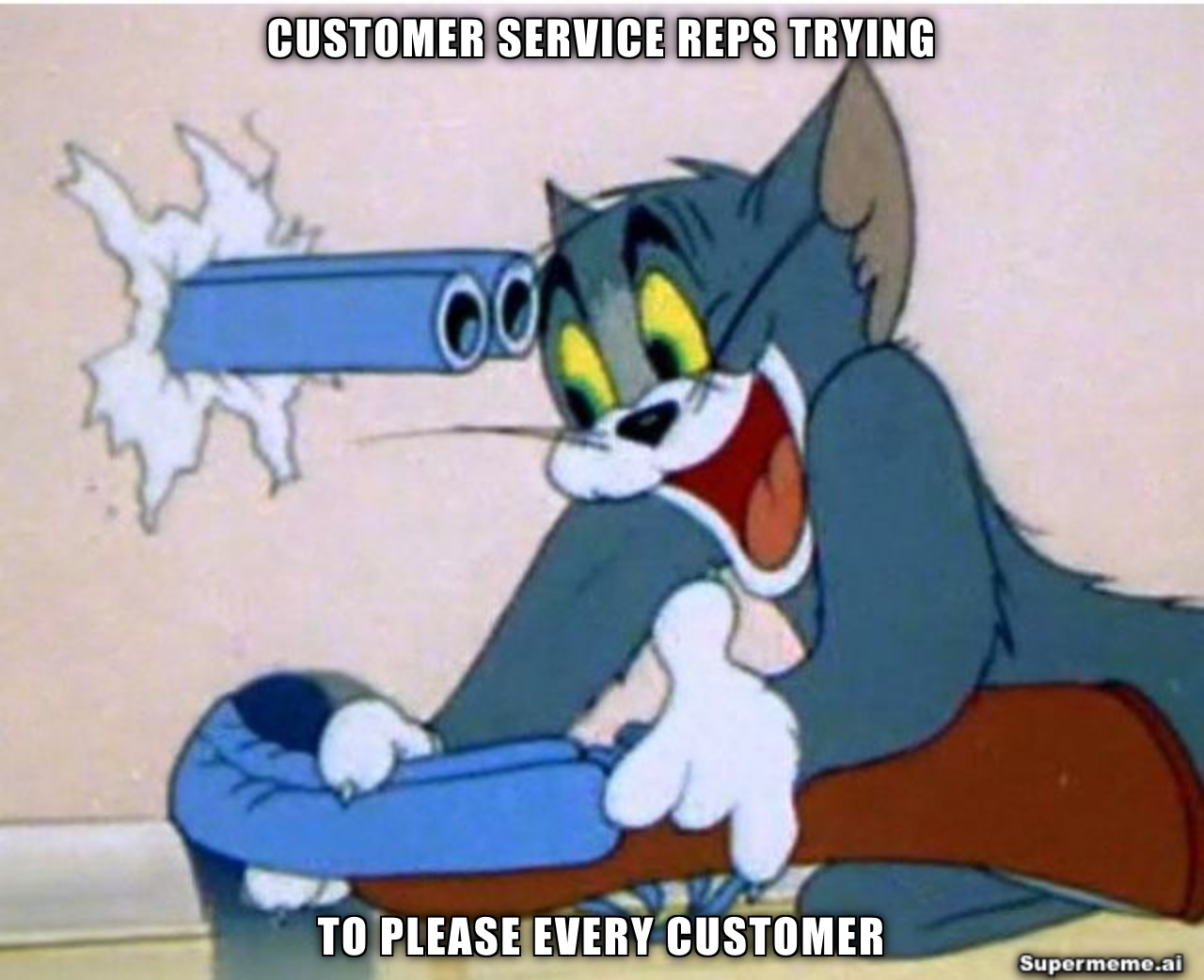 customer service team struggling meme