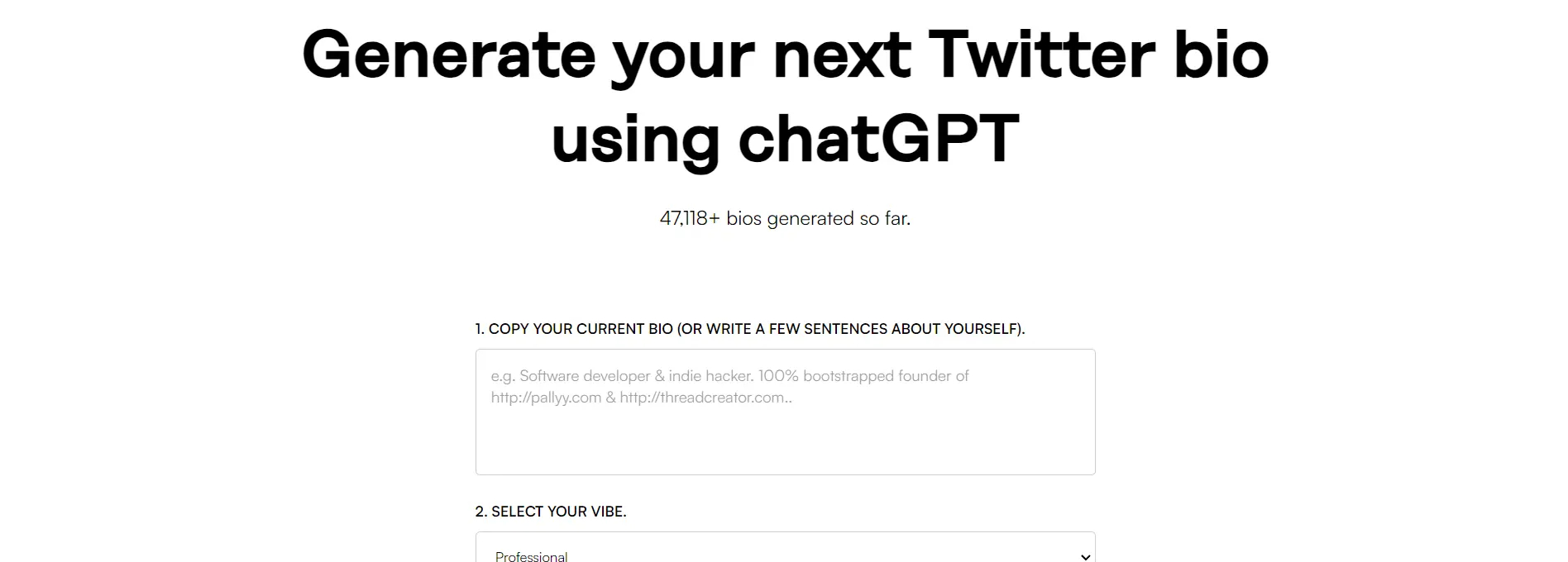 Twitter Bio Generator