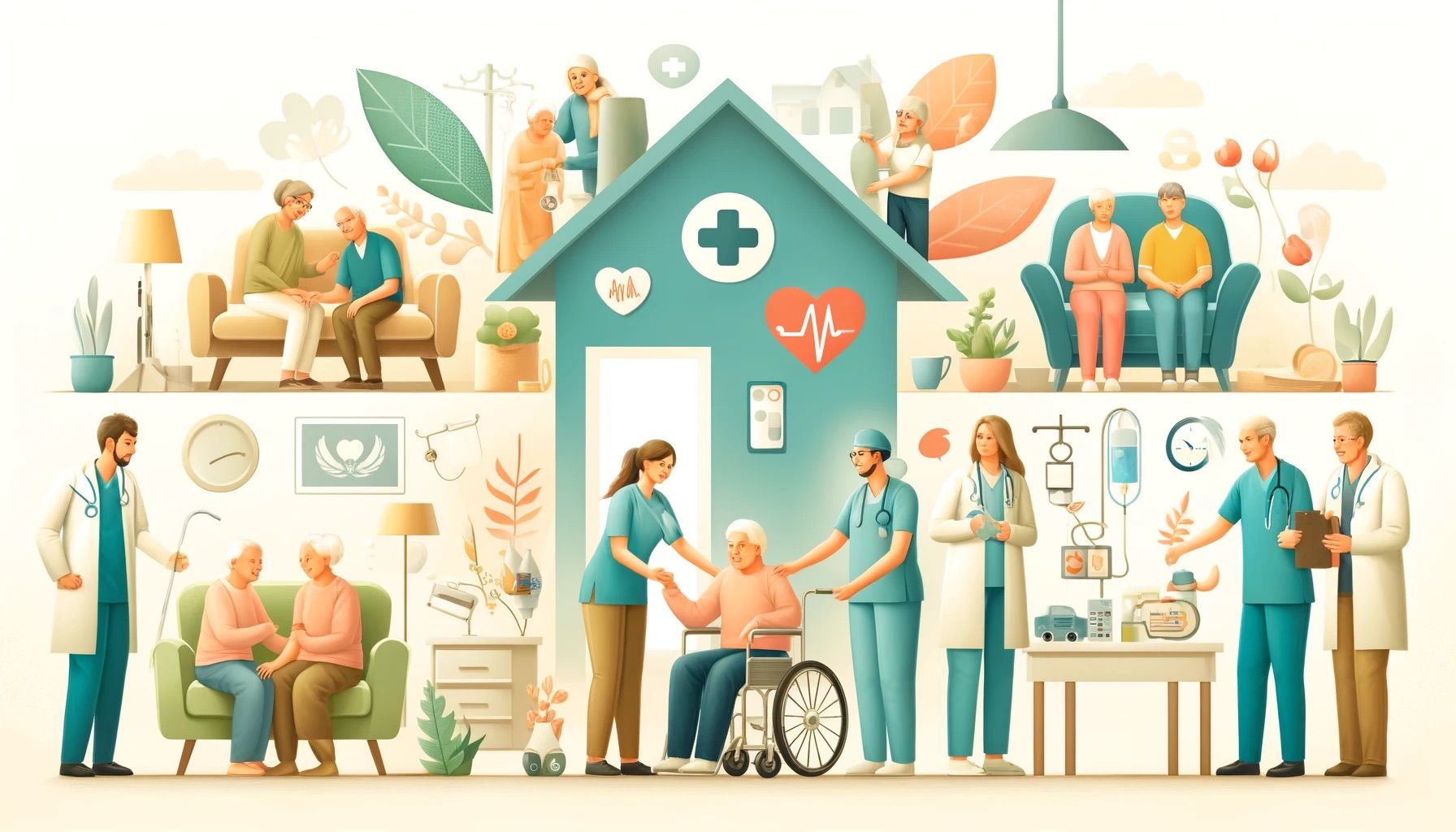 Illustration ambulante Pflege