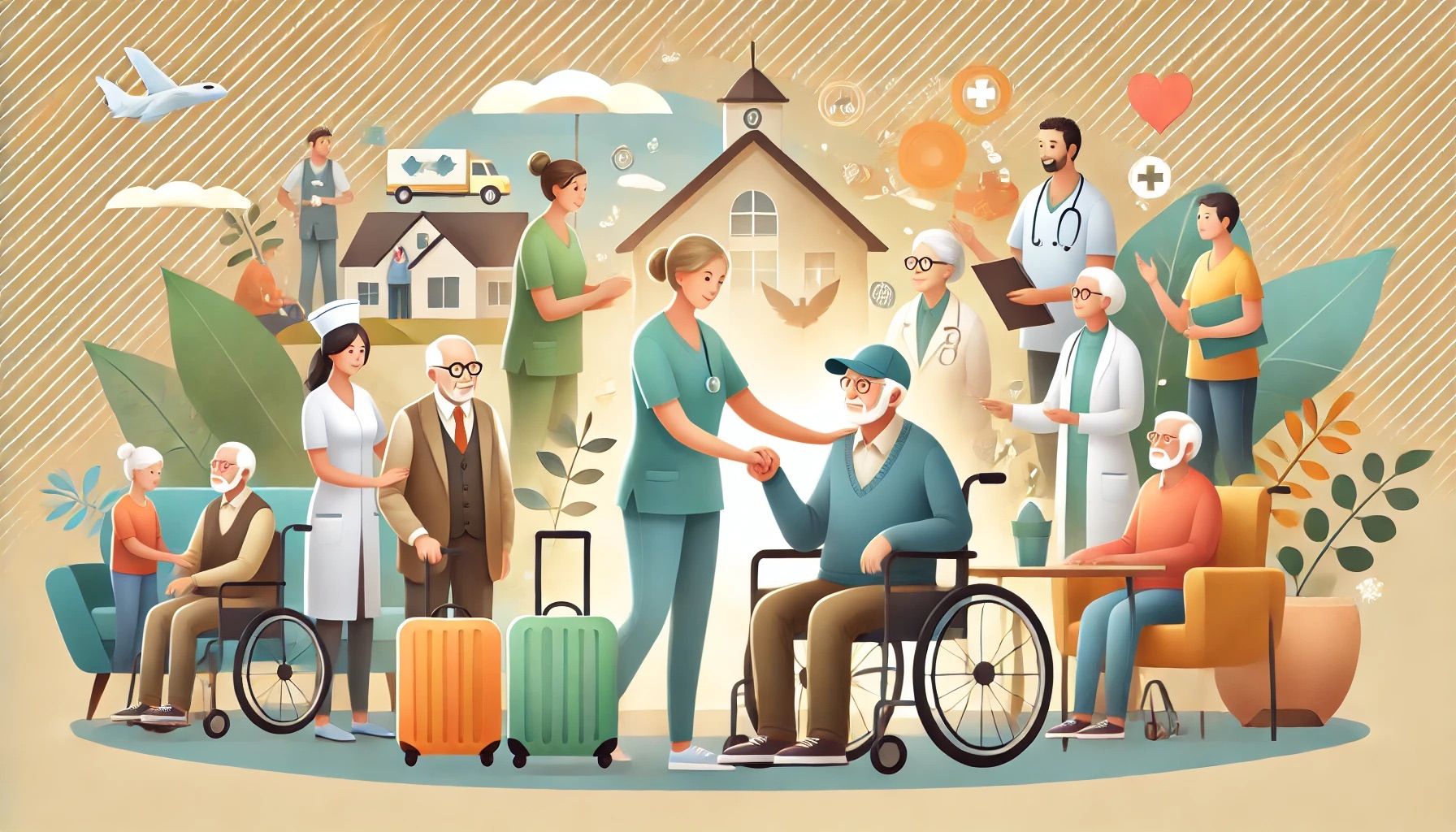 Illustration Einzug ins Altenheim