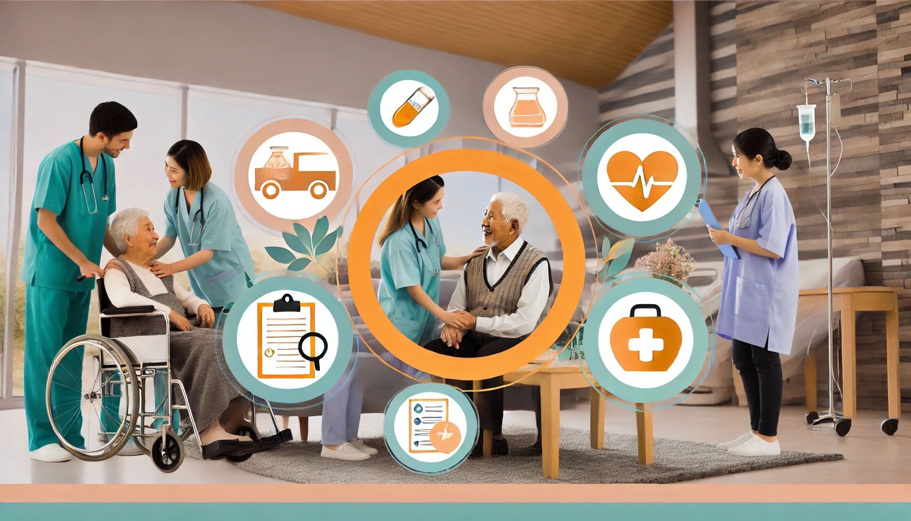 Illustration Palliativ im Pflegeheim