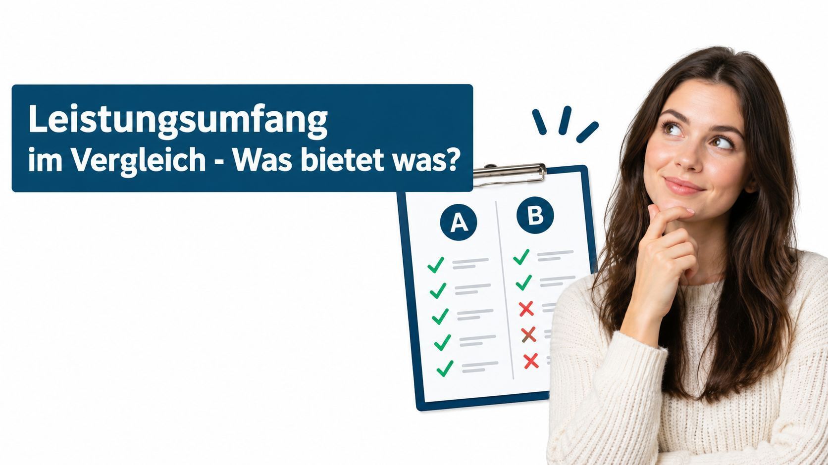 Frau schaut auf Checkliste zum Leistungsvergleich von Krankenversicherungen