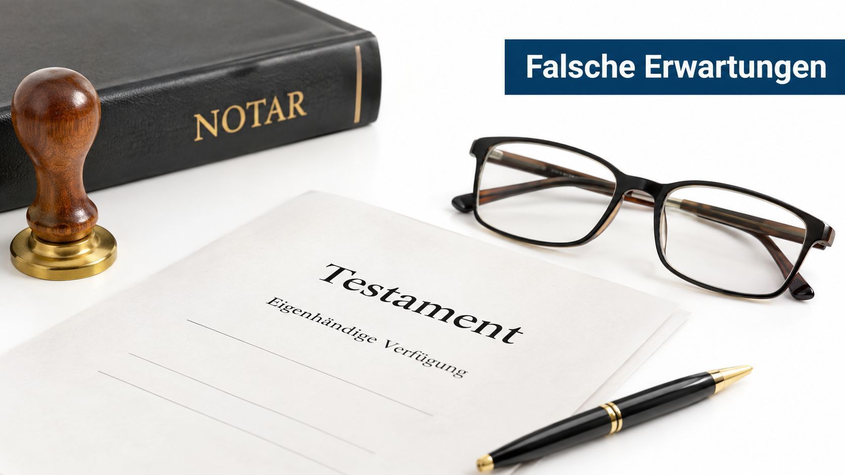 Buch, Testament, Brille, Stift, Stempel