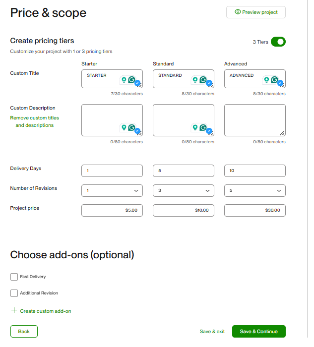 Offer Different Packages