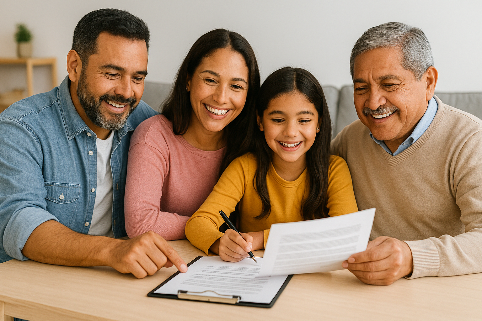Latino Family Preparing Last Will and Testament