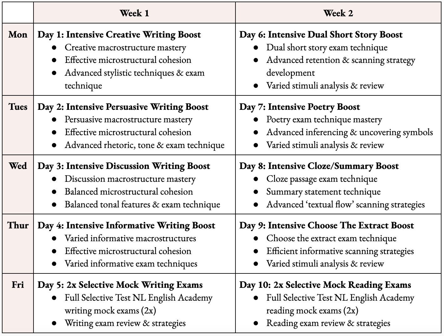Selective Test English Mastery English Tutoring Online | NL English Academy
