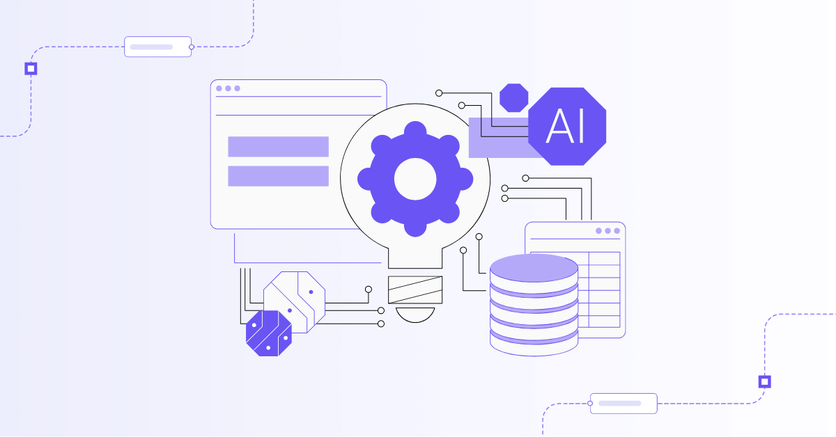 Illustration highlighting AI-powered data discovery, featuring interconnected systems, data classification, automated reporting, and machine learning to enhance identity security and access management.