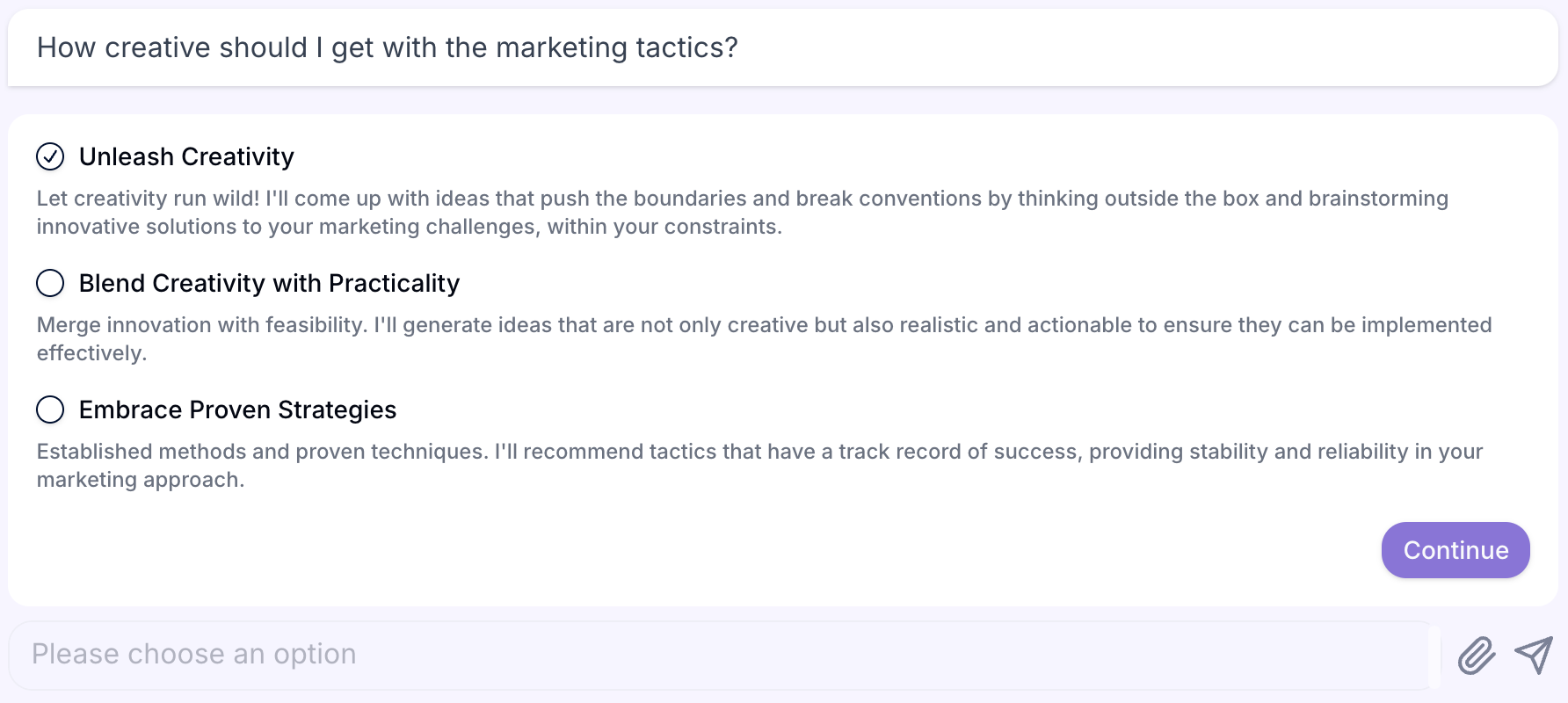 AskCory's project pre-screening questions in order to deliver creative marketing solutions.