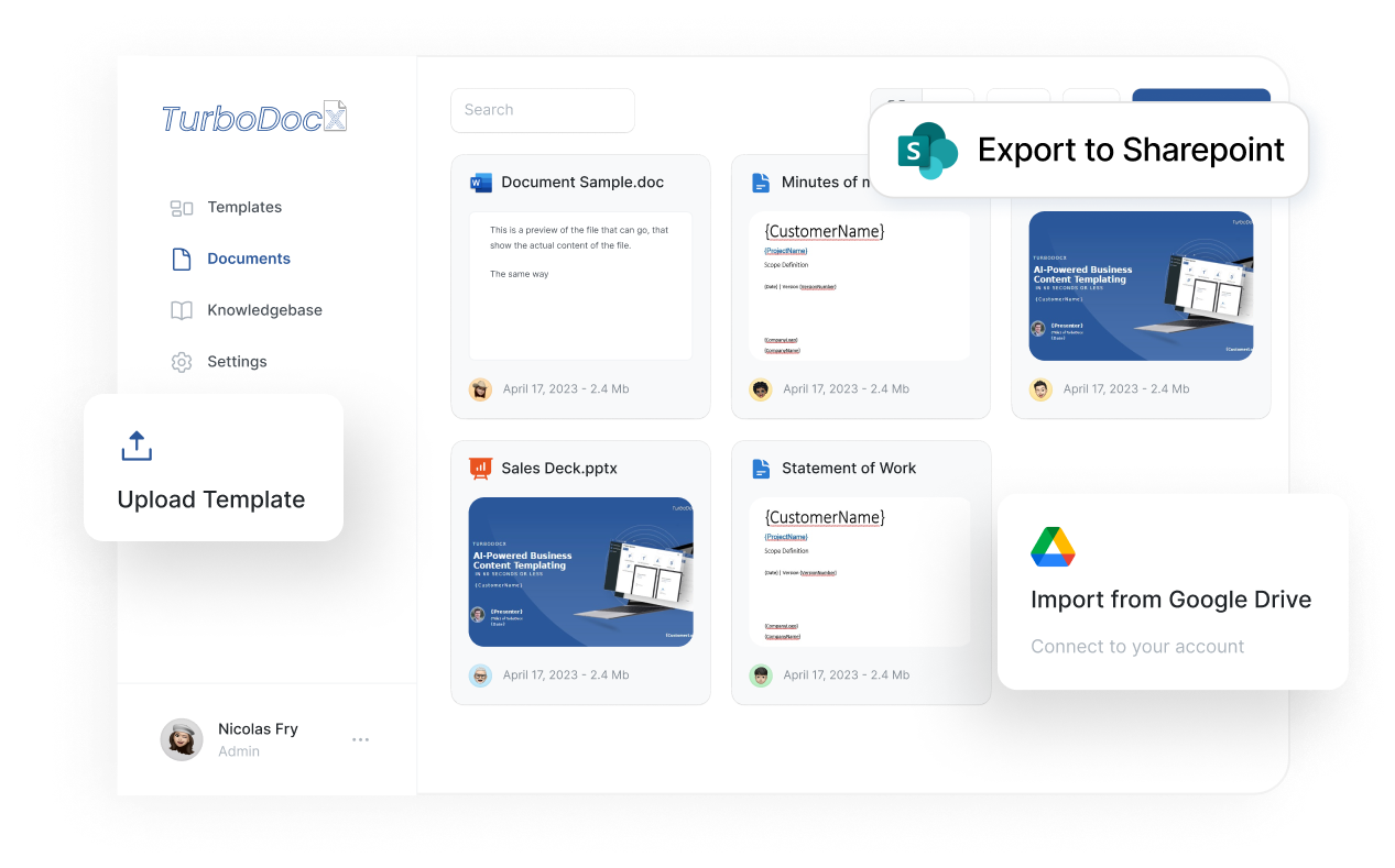 Create a Template using Turbodocx
