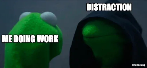 the suddeness of distraction leading to productivity loss