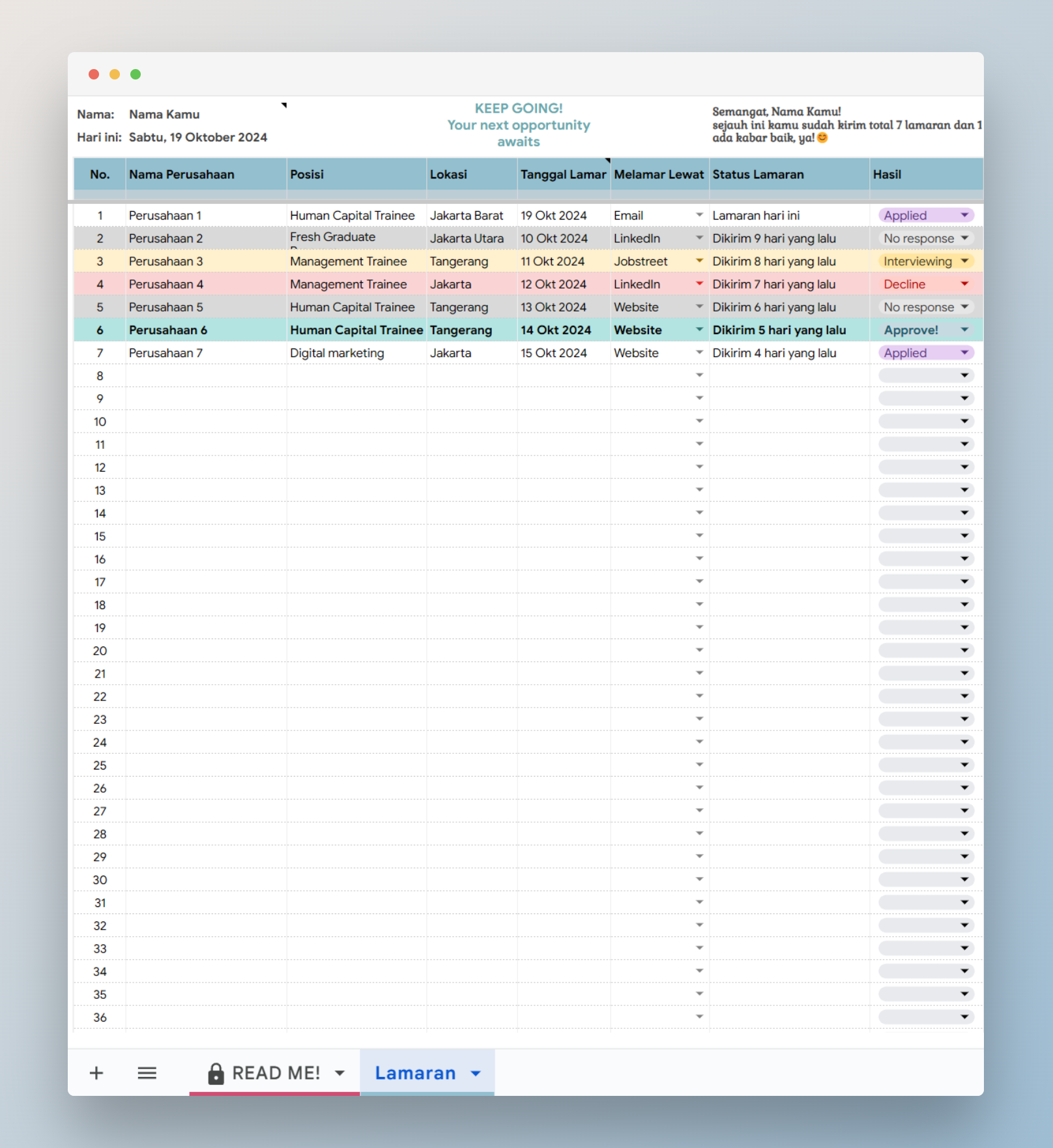 job application tracker google sheets