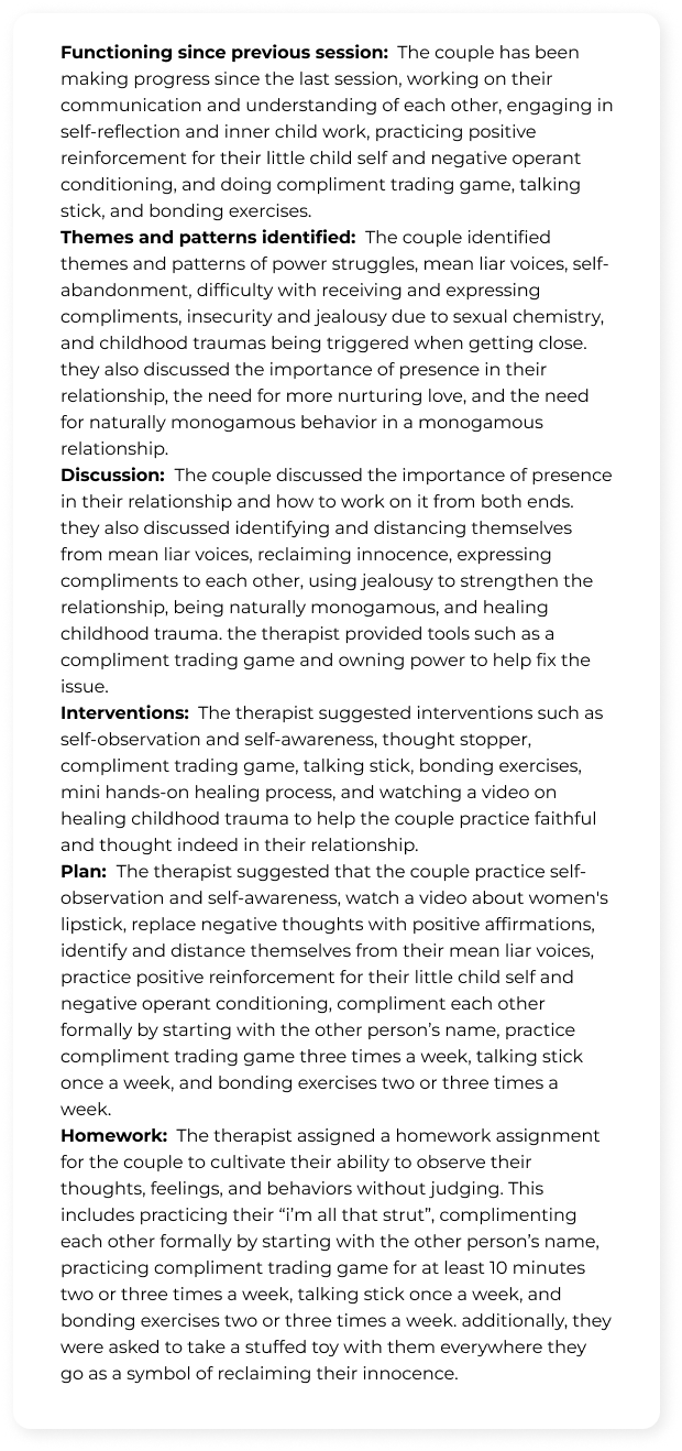 How to Write Couples Therapy Notes? (With Examples and Tips) Mentalyc