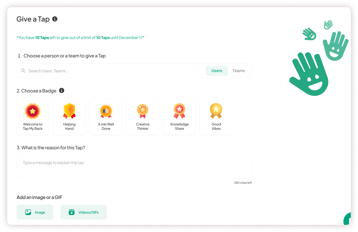 Give a tap form - recognize someone