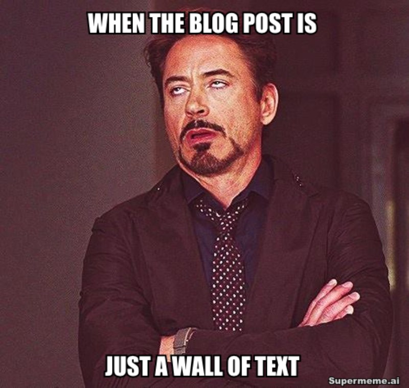 readers annoyed about a lot of text in blog posts