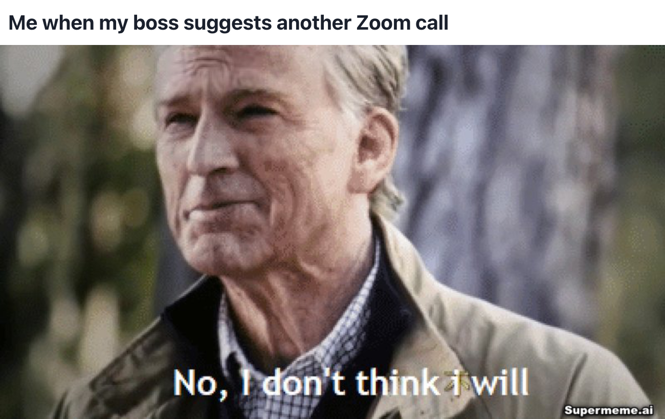 suggests another zoom call meetings meme