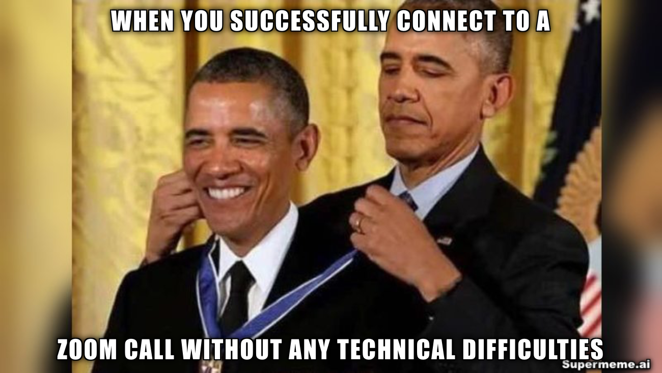 connecting to zoom call meetings meme