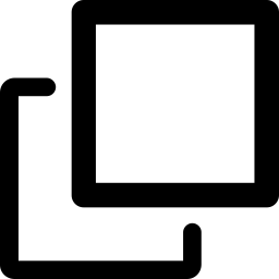 A simple black drawing of two identical squares, to demonstrate the process of duplication.