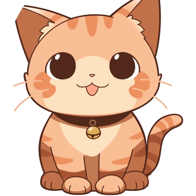 an illustration of a brown tabby cat smiling at the viewer as a placeholder for a person's face