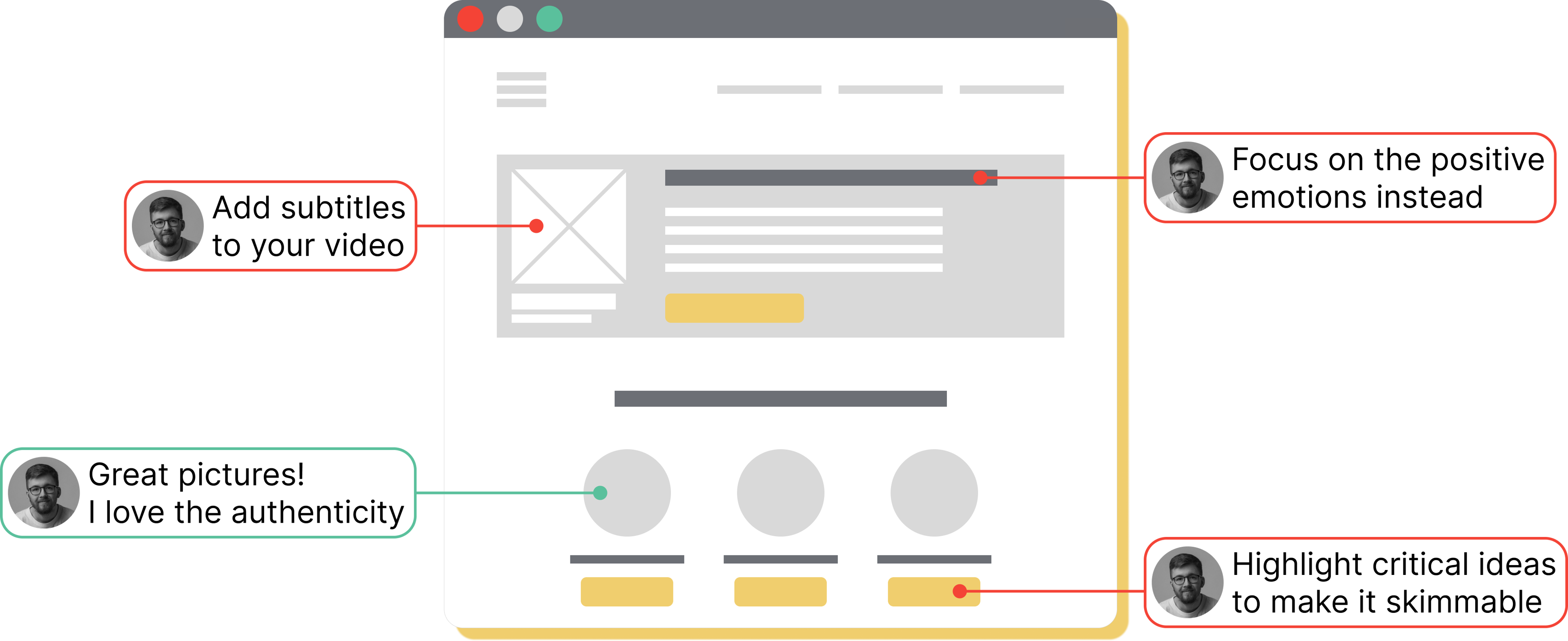 landing page comments