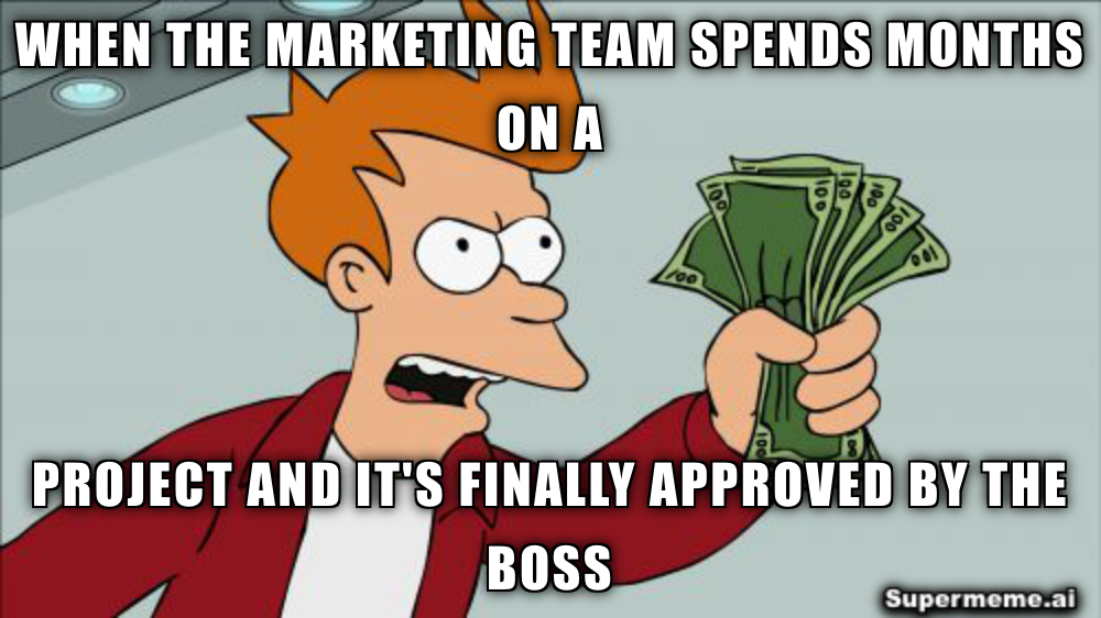 marketing meme about budget spends