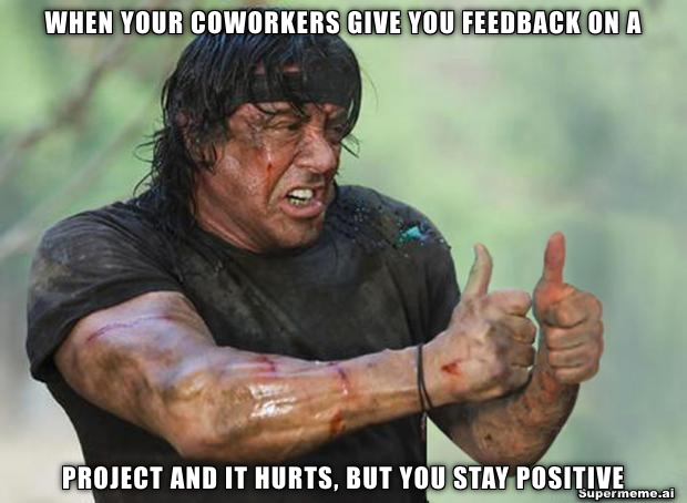 coworkers giving feedback meme