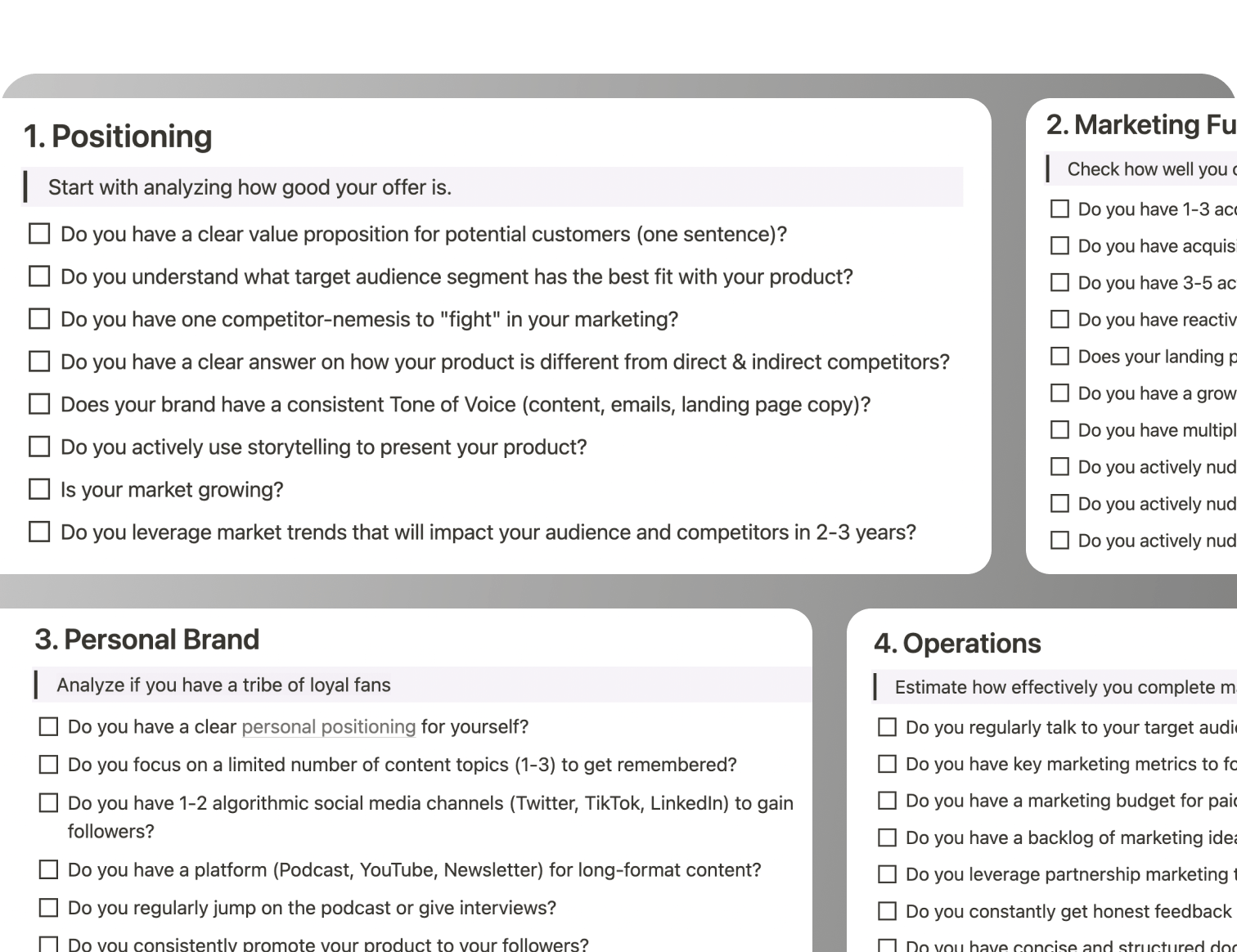 marketing audit checklist