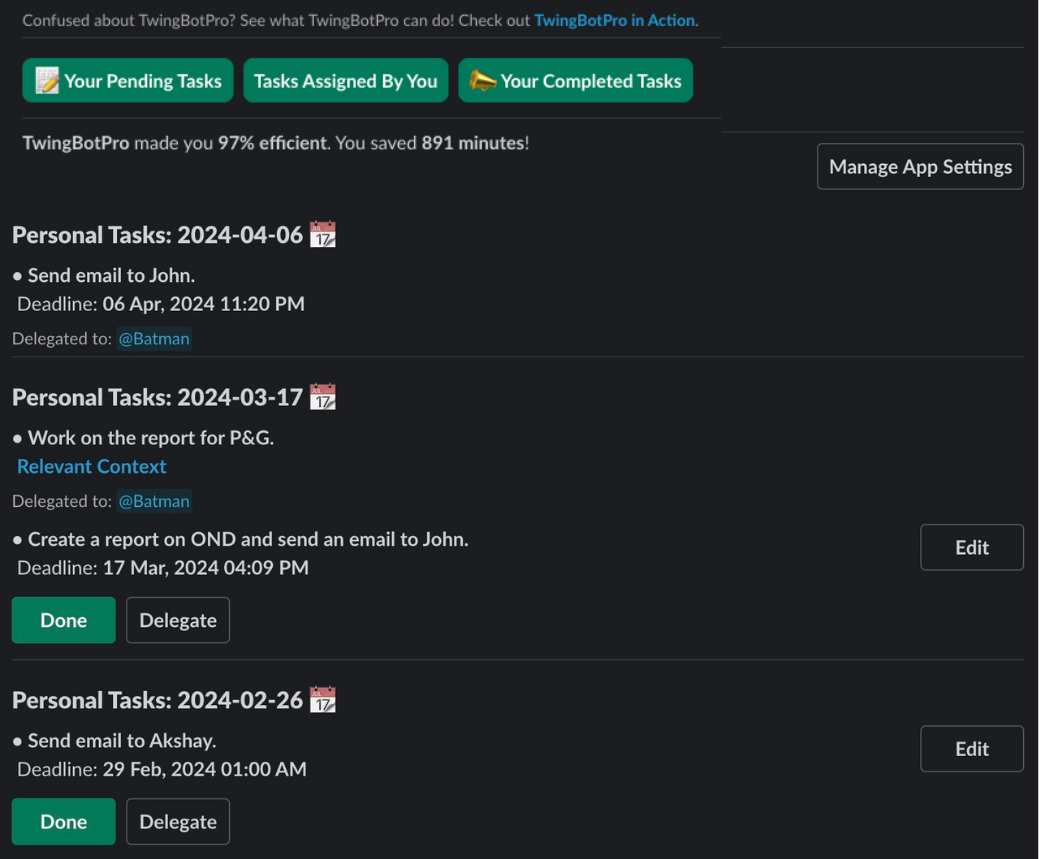 twingbot pro task management, personal and otherwise