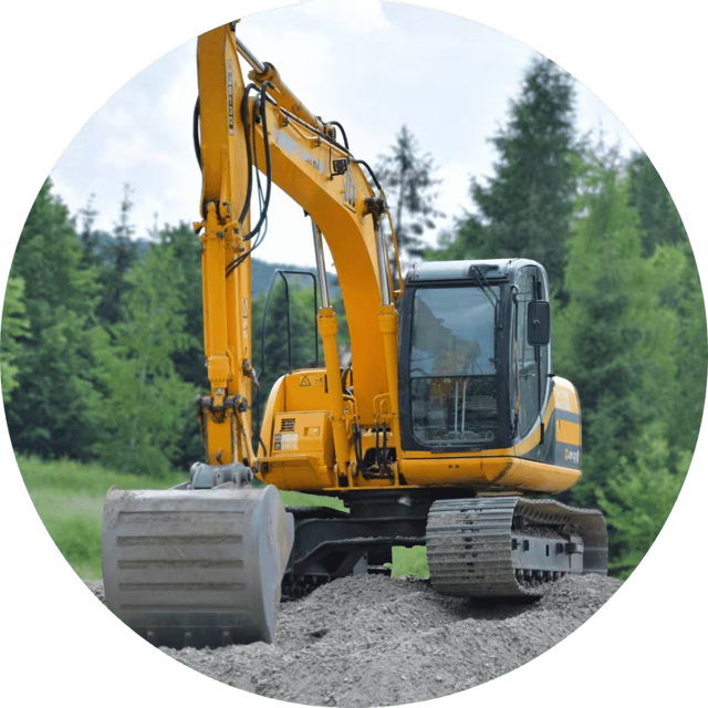 Bagger arbeitet