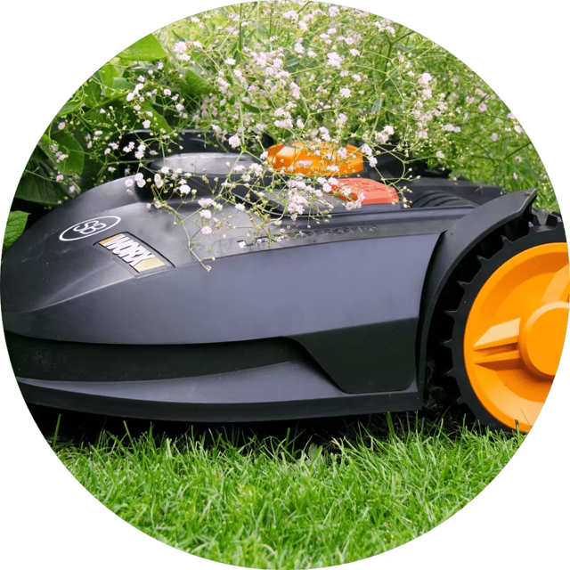Mähroboter mäht automatisch