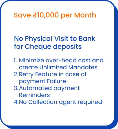 No Manual visit to bank for cheque deposit