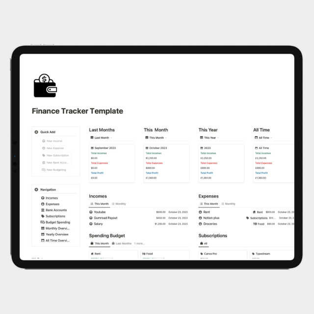 Notion Finance Tracker
