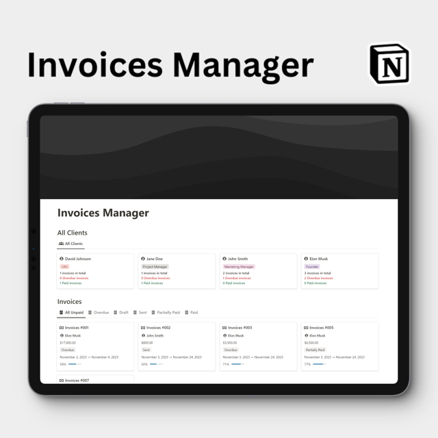 Notion Invoices Manager