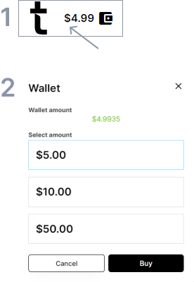Talkpad wallet top up screen