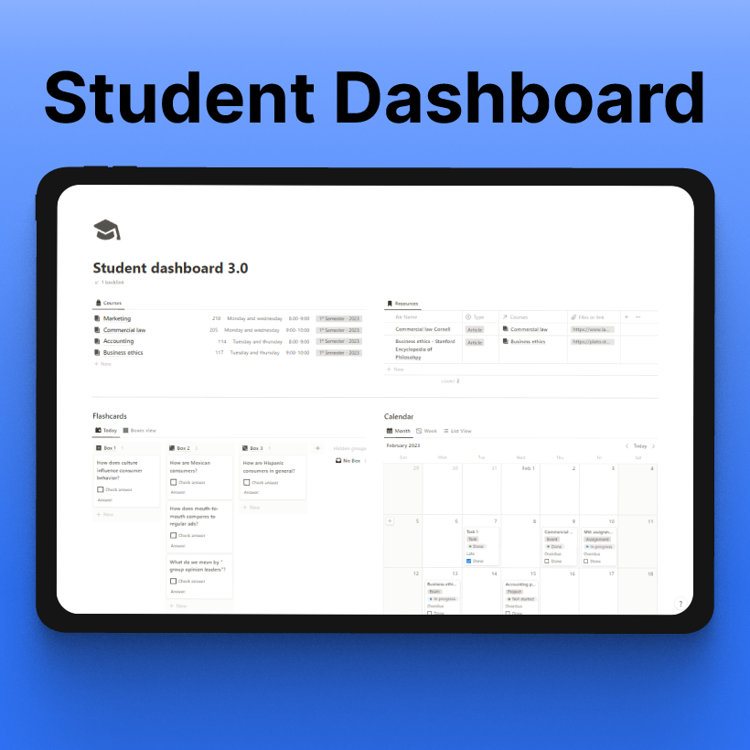 Student Dashboard Template