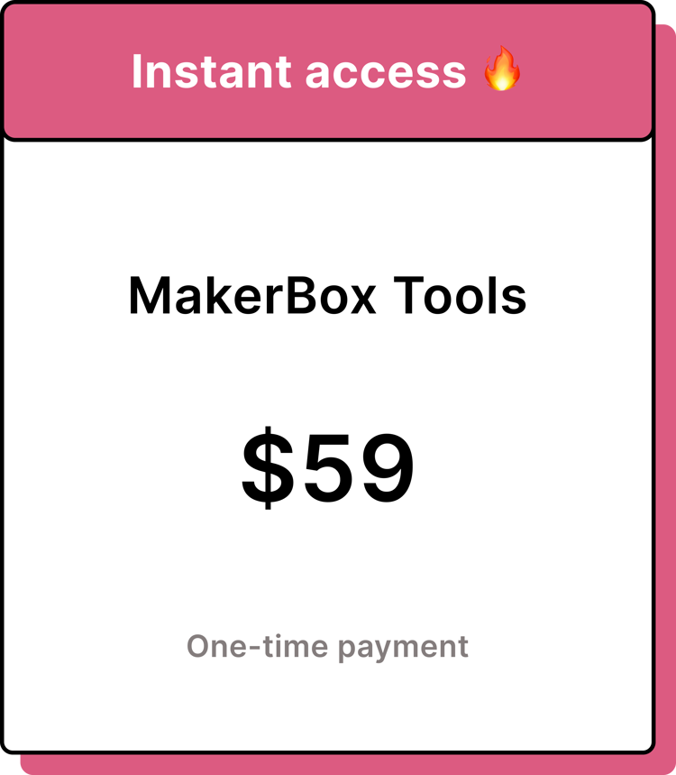 MakerBox Tools pricing